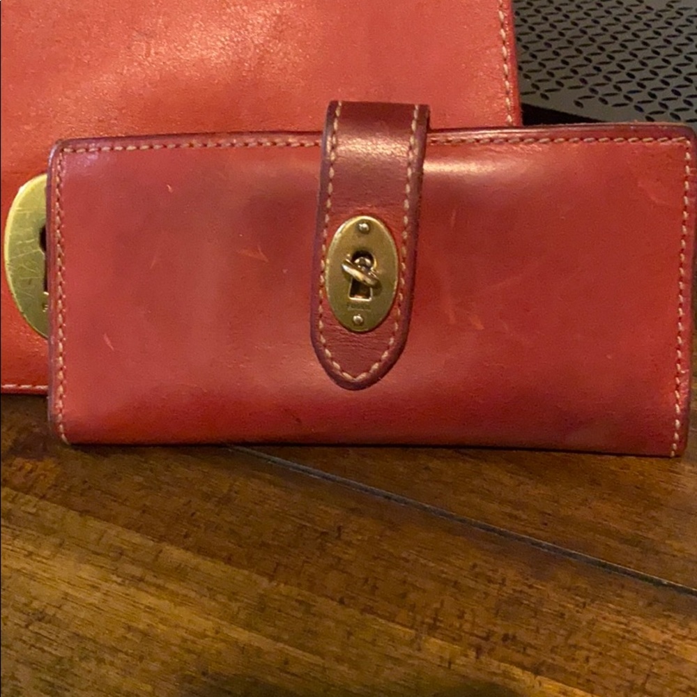 Fossil Wallet w/ Matching Crossbody $65 both